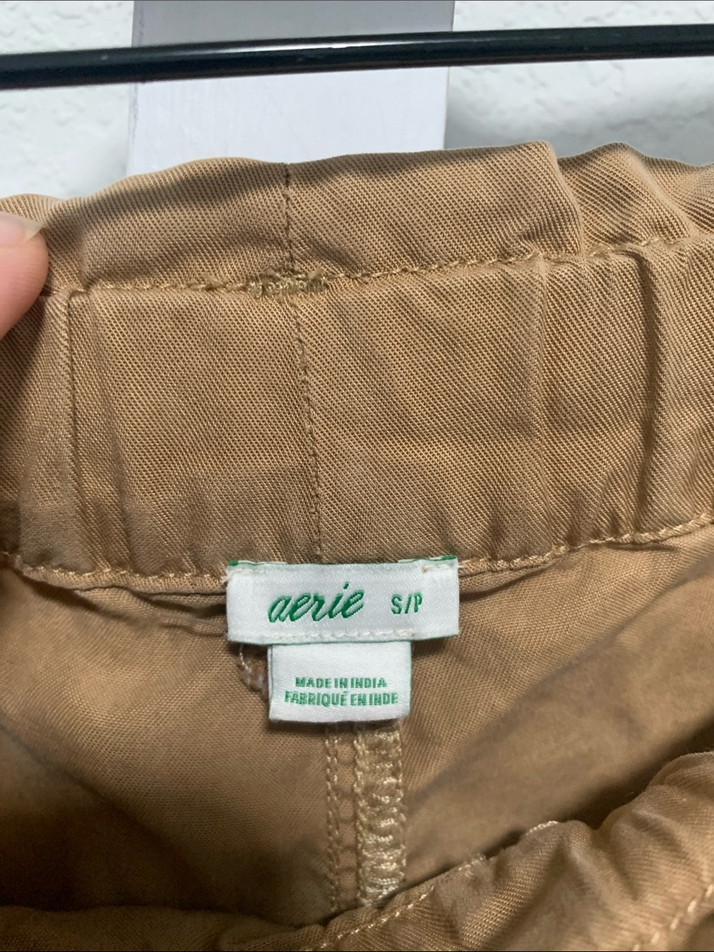 Aerie Tan Tie-Waist Lyocell High Waisted Cuffed Relaxed Shorts - Picture 2 of 10